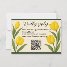 Tulip Reverie QR Code RSVP Card Kaartje