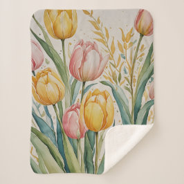 Tulip Reverie Sherpa Deken