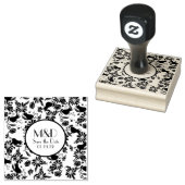 Tulip Roos Tuin Bewaar de datum Bruiloft Initiaal Rubberstempel (Gestempeld)