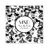 Tulip Roos Tuin Bewaar de datum Bruiloft Initiaal Rubberstempel (Afrduk)