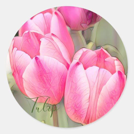Tulip [Round Seal] Ronde Sticker (Voorkant)