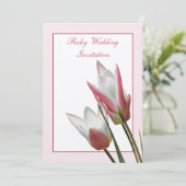 Tulip Ruby Huwelijksverjaardagsuitnodiging Kaart (Staand voorkant)