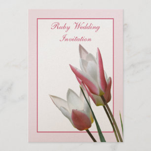 Tulip Ruby Huwelijksverjaardagsuitnodiging Kaart