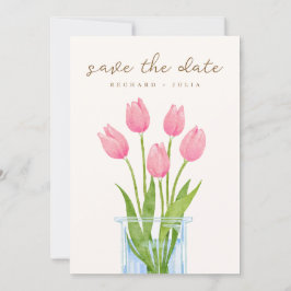 TULIP Save The Date Uitnodiging / Watercolor Bloem