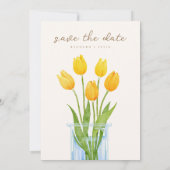 TULIP Save The Date Uitnodiging / Waterverf Bloeme (Achterkant)