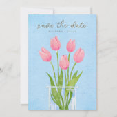 TULIP Save The Date Uitnodiging / Waterverf Bloeme (Achterkant)