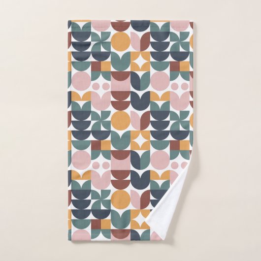 Tulip Scandinavian Modern Geometric Pattern Bad Handdoek (Handdoek)
