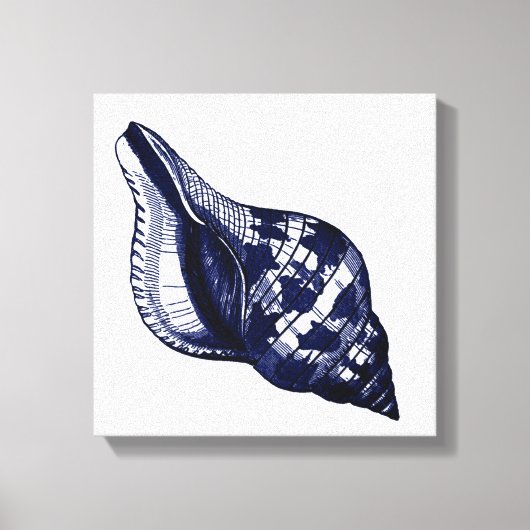 Tulip Seashell in blauw Canvas Afdruk (Voorkant)