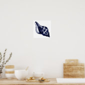 Tulip Seashell in blauw Poster (Keuken)