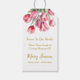Tulip Seed Packet Memorial Funeral  Cadeaulabel