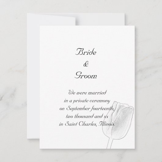 Tulip Sketch Marriage/Elopement Announement Aankondiging (Voorkant)