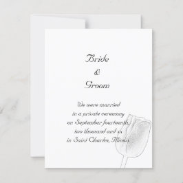 Tulip Sketch Marriage/Elopement Announement Aankondiging