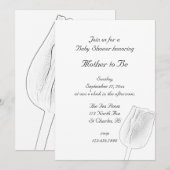 Tulip Sketch Spring Baby shower Kaart (Voorkant / Achterkant)