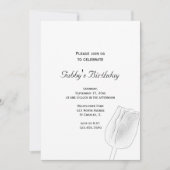 Tulip Sketch Spring Birthday Party Kaart (Voorkant)