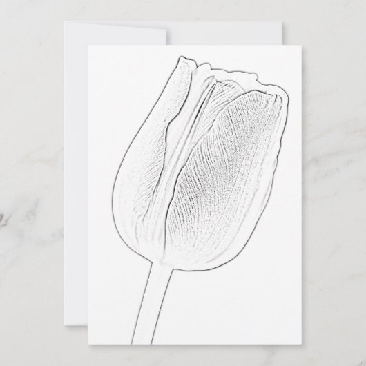 Tulip Sketch Spring Wedding Kaart (Achterkant)