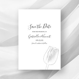 Tulip Sketch Spring Wedding Save the Date