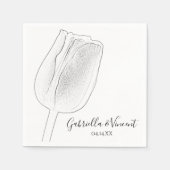 Tulip Sketch Spring Wedding Servet (Voorkant)