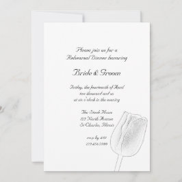 Tulip Sketch Wedding Rehearsal Dinner Uitnodiging