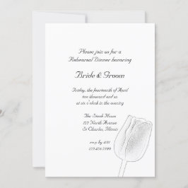 Tulip Sketch Wedding Rehearsal Dinner Uitnodiging