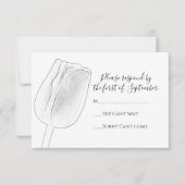 Tulip Sketch Wedding RSVP Response Kaart (Voorkant)
