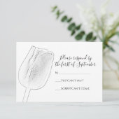 Tulip Sketch Wedding RSVP Response Kaart (Staand voorkant)