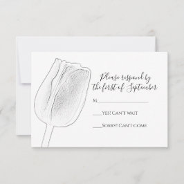 Tulip Sketch Wedding RSVP Response Kaart