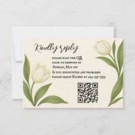 Tulip Sonata QR Code RSVP Card Kaartje