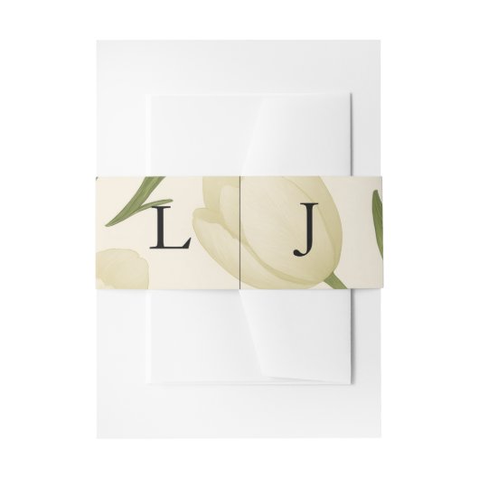 Tulip Sonata Wedding Invitation Belly Band Uitnodigingen Wikkel (Voorkant Voorbeeld)