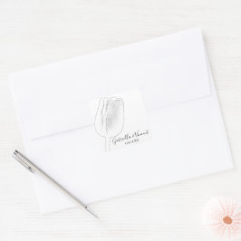 Tulip Spring Sketch Wedding Envelope Seals Vierkante Sticker