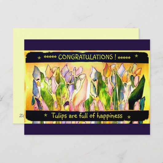 Tulip Square felicitaties briefkaarten (Voorkant / Achterkant)