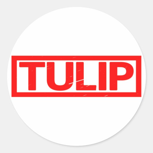 Tulip Stempel Ronde Sticker (Voorkant)