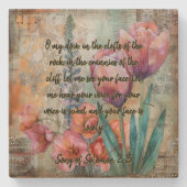 Tulip  stenen onderzetter (Voorkant)