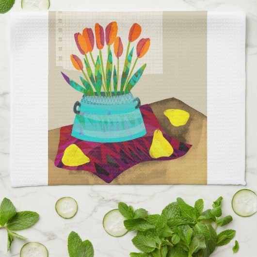 Tulip still Kitchen Tea Towel Theedoek (Gevouwen)