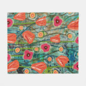 Tulip Tango - Natuur geïnspireerde hedendaagse kun Fleece Deken (Voorkant (Horizontaal))