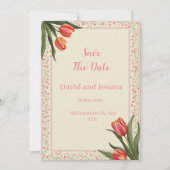Tulip Tango Save the Date Kaart (Voorkant)