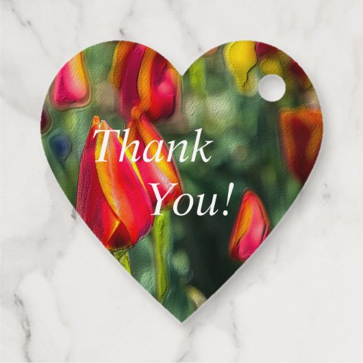 Tulip Textured Garden Wedding Bedankjes Labels (Achterkant)
