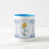 Tulip Tile Art Blue White Coffee Mok (Midden)
