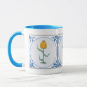 Tulip Tile Art Blue White Coffee Mok (Links)