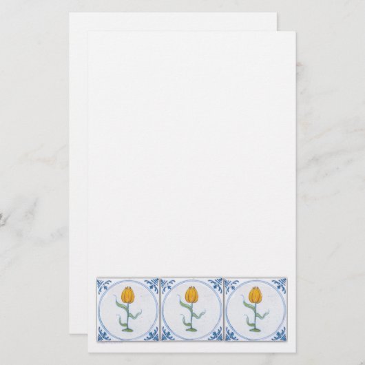 Tulip Tile-kunstwerk Briefpapier (Voorkant / Achterkant)