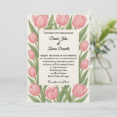 Tulip Together Photo Wedding Invitation Kaart (Staand voorkant)