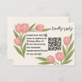 Tulip Together QR Code RSVP Card (Voorkant / Achterkant)