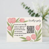 Tulip Together QR Code RSVP Card Kaartje (Staand voorkant)