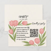 Tulip Together QR Code RSVP Card Kaartje (Voorkant / Achterkant)