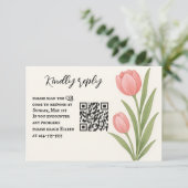 Tulip Treasure QR Code RSVP Card (Staand voorkant)