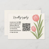 Tulip Treasure QR Code RSVP Card (Voorkant / Achterkant)