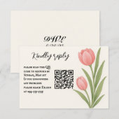 Tulip Treasure QR Code RSVP Card Kaartje (Voorkant / Achterkant)