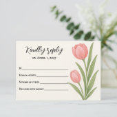 Tulip Treasure-reactiekaart RSVP Kaartje (Staand voorkant)
