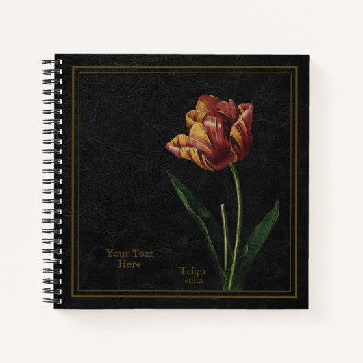 Tulip (Tulipa culta) Black Notebook Notitieboek (Voorkant)