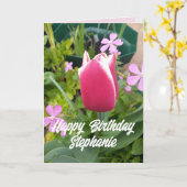 Tulip Tulips Red Pink Flower Florence Birthday Car Kaart (Gele Bloem)