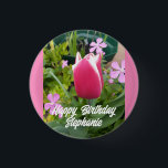 Tulip Tulips Red Pink Flower Florence Birthday Car Ronde Button 3,2 Cm<br><div class="desc">Tulp Tulps Red Pink Flower Floral Birthday Card. Ontworpen uit een van mijn originele foto's in de bloemtuin en mijn originele schrijfwerk,  geniet van!</div>